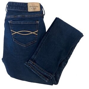 Abercrombie & Fitch 0R W25 L29 Dark Wash Blue Denim Low Rise Skinny Jegging Jean